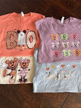 Bundle of 4 Disney Halloween T-Shirts - Bella Canvas size Small
